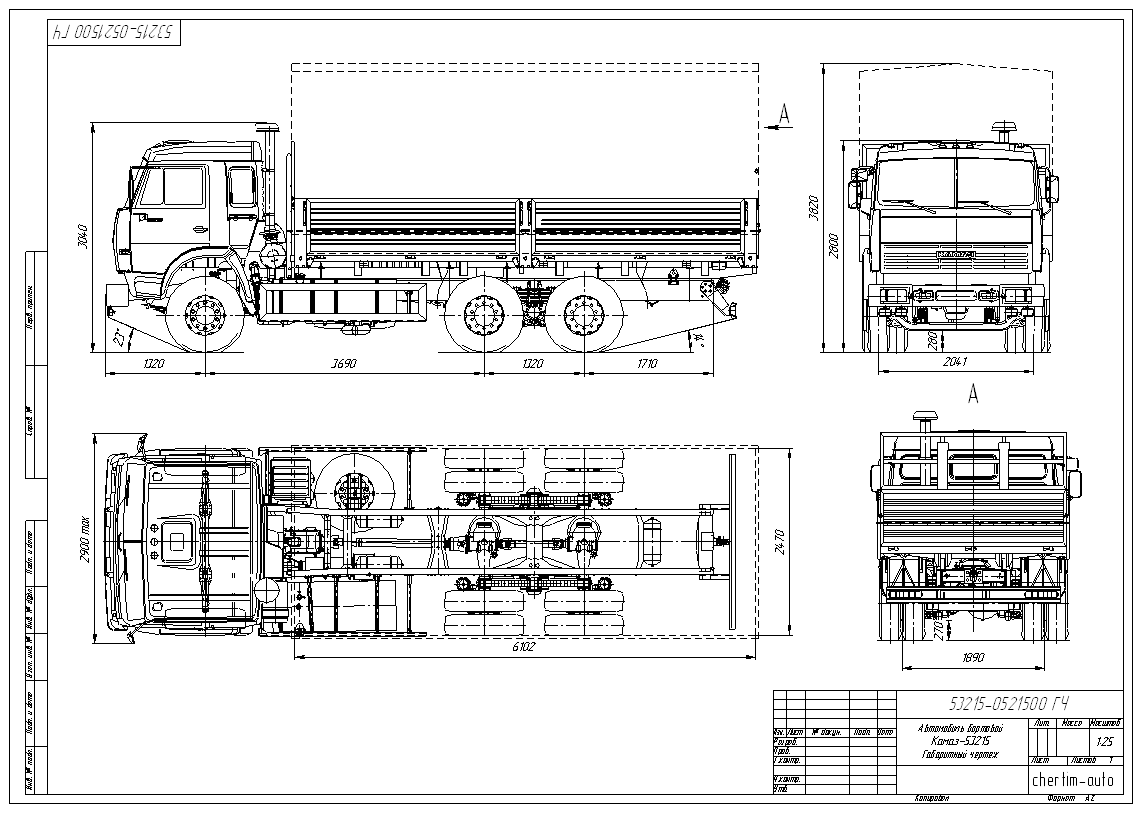 Бортовой <!--if(КамАЗ)-->- КамАЗ<!--endif--> - Чертежи автомобилей -  Chertim-auto